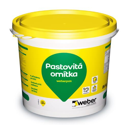 Omítka pastovitá weberpas akrylát zrnitá 1 mm BI00 25 kg Weber