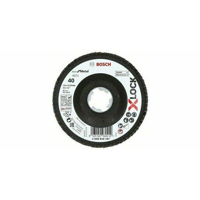 Kotouč lamel. Bosch X571 Best for Metal X-LOCK FD 115 mm 40 BOSCH