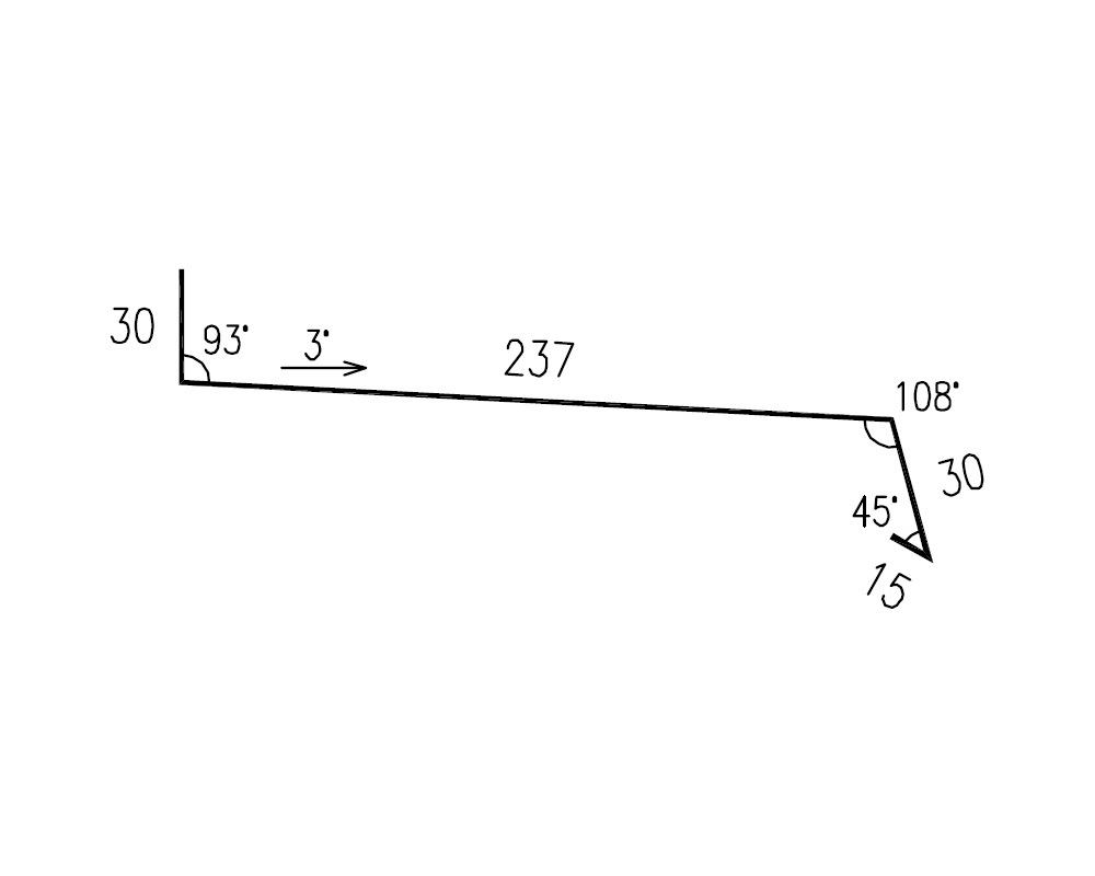 Ohýbaný lakovaný parapet RS312S-30 PU50 MR539 0