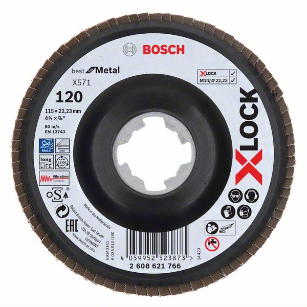 Kotouč lamel. Bosch X571 Best for Metal X-LOCK PL 115 mm 120 BOSCH