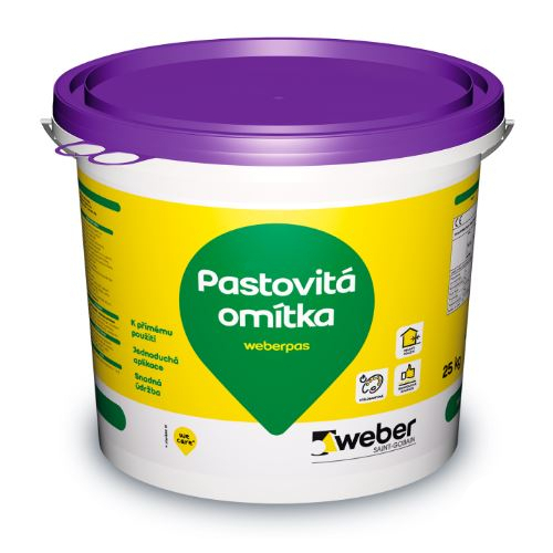 Omítka pastovitá weberpas aquaBalance rýhovaná 2 mm OK1D 25 kg Weber