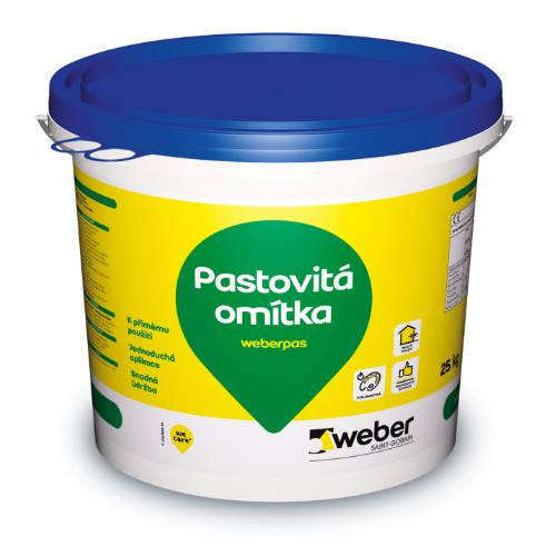 Omítka pastovitá weberpas silikát rýhovaná 2 mm OR3D 25 kg Weber