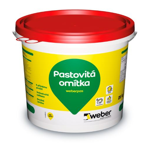 Omítka pastovitá weberpas extraClean active rýhovaná 2 mm HN4C 25 kg Weber