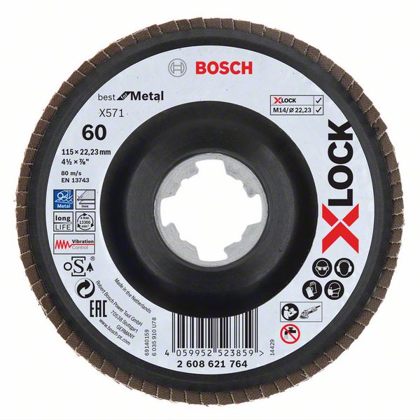 Kotouč lamel. Bosch X571 Best for Metal X-LOCK PL 115 mm 60 BOSCH