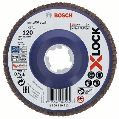 Kotouč lamel. Bosch X571 Best for Metal X-LOCK RV 125 mm120 BOSCH