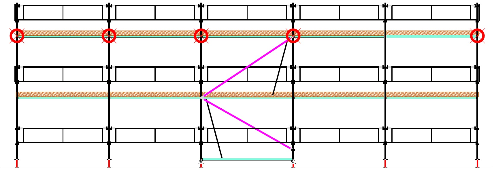 Lešení rámové fasádní SCASERV Sprint 75 se zarážkami 100 m2 SCASERV