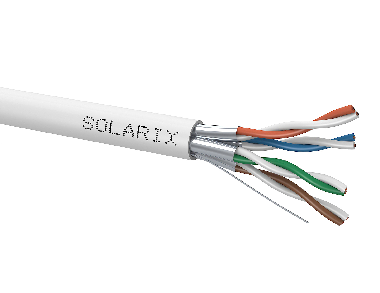 Kabel instalační Solarix CAT6a STP stíněný LSOH 500 m Solarix