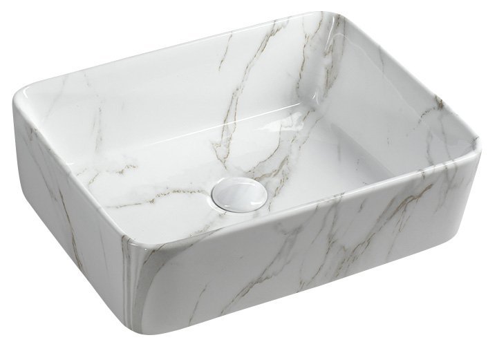 Umyvadlo na desku Sapho Dalma 475×375 mm carrara MM517