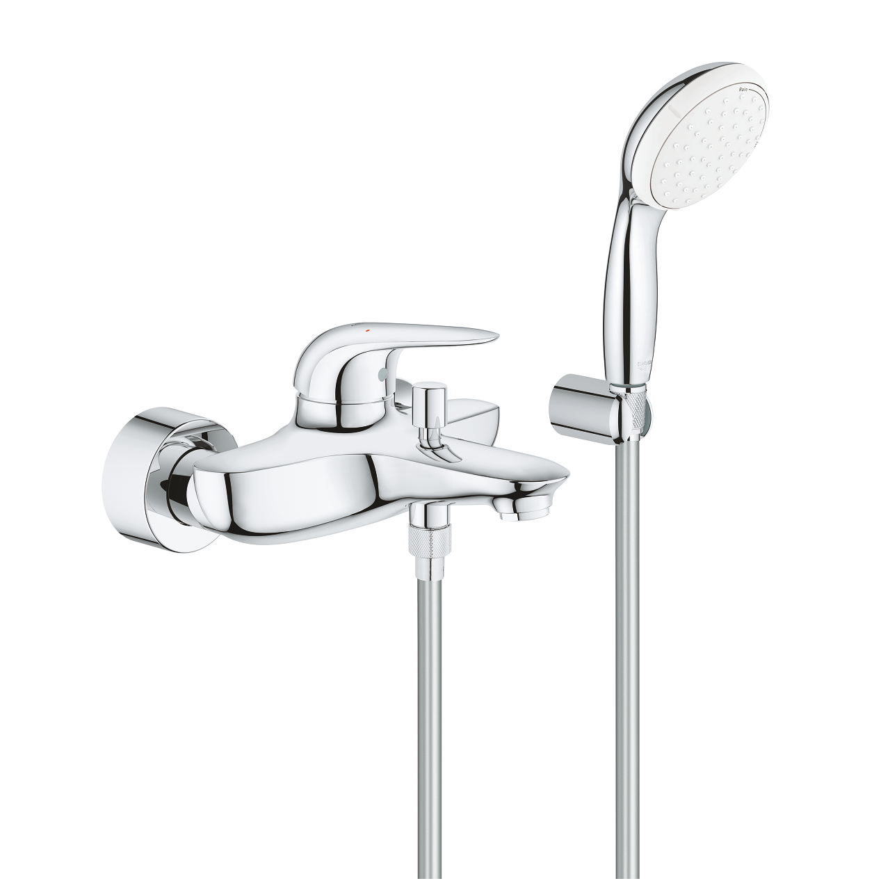 Baterie vanová nástěnná Grohe Eurostyle 150 mm chrom s přepínačem a sprchovým setem 2372930A GROHE