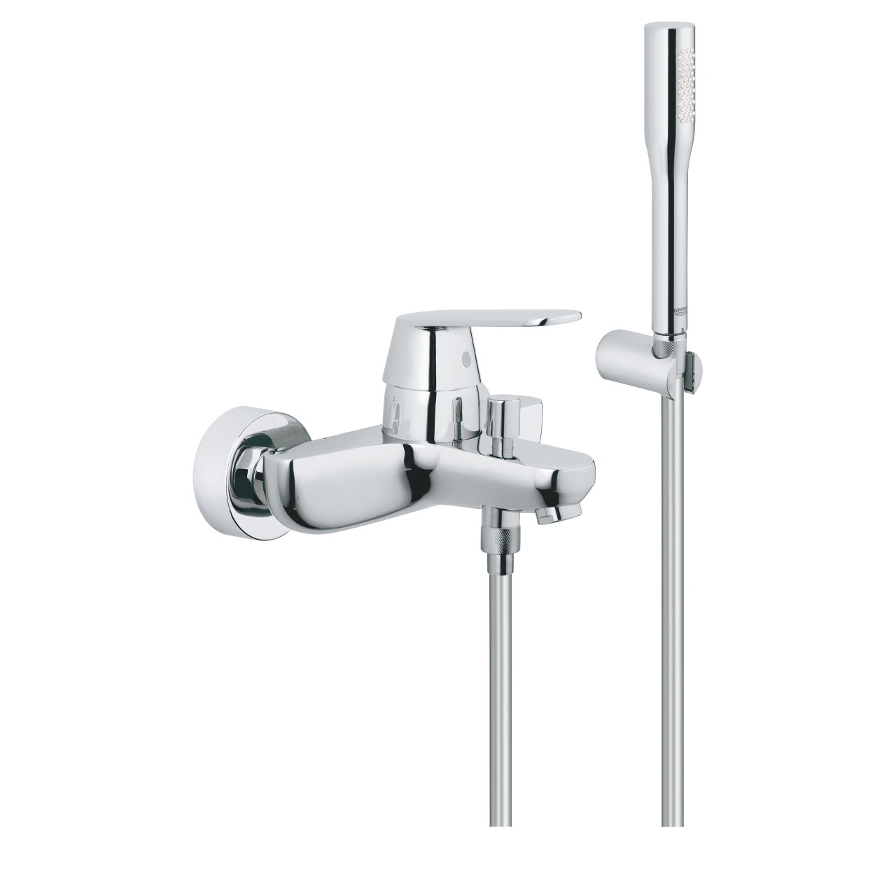 Baterie vanová nástěnná Grohe Eurosmart Cosmopolitan 150 mm chrom s přepínačem a sprchovým setem 32832000 GROHE