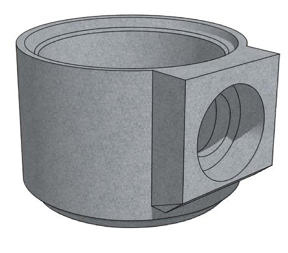 Skružuliční CSBETON TBV-Q 450/350/3ap s výtokem DN 150 PVC